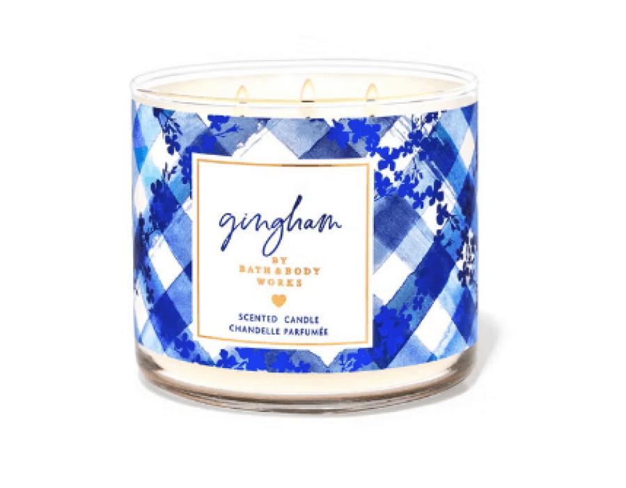 Bath and body works Gingham 3-Wick Candle